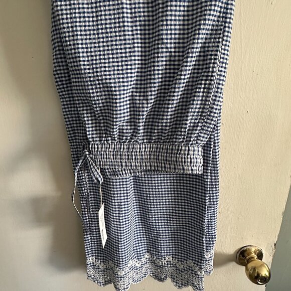 BNWT Loeffler Randal Blake Blue Gingham Emboidered Pant - Picture 13 of 13